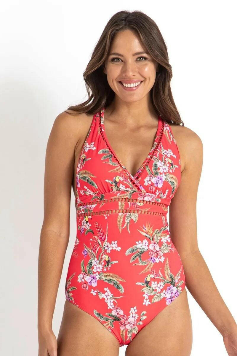 Sunseeker SS51528 Brazil Cross Strap One Piece Coral.