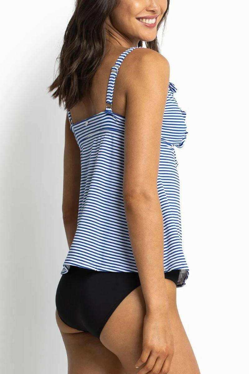 Sunseeker SS12246 Summer Stripe Frill A-Line Singlet Blue.