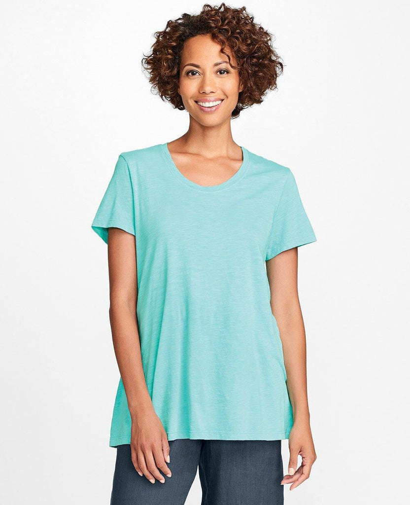 Tunic Long T-Shirt A Line Cotton Elastane T-Shirts Style Fashion 
