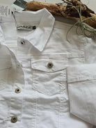 Wakee 10094 White Denim Jacket.