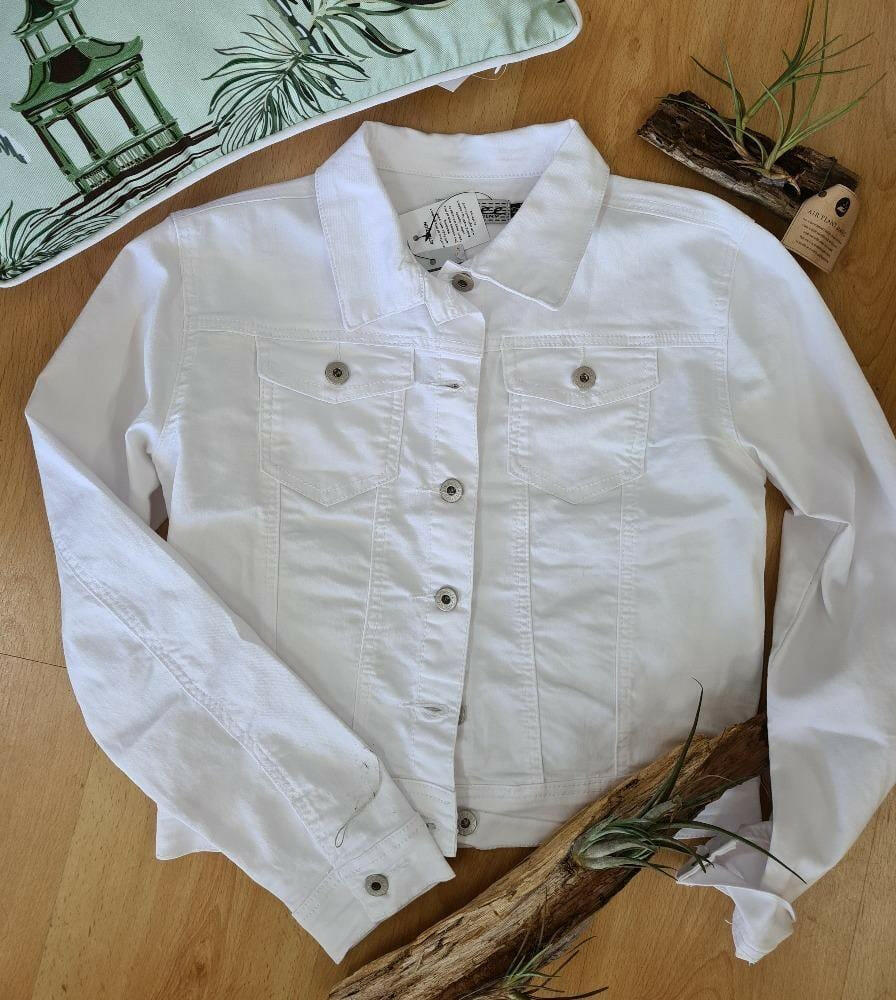 Wakee 10094 White Denim Jacket.