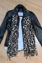 Leopard Print Shawl Wrap CASP61 Zura Cashmere Cotton.