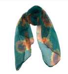 Sunflower Print Scarf 100% Silk Single PSU280 Zura 