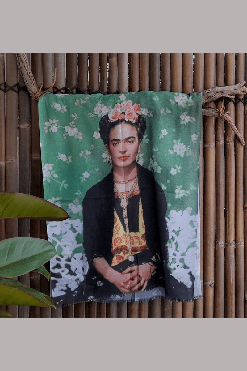 Frida Kahlo 100% Cotton Scarf Flowers.