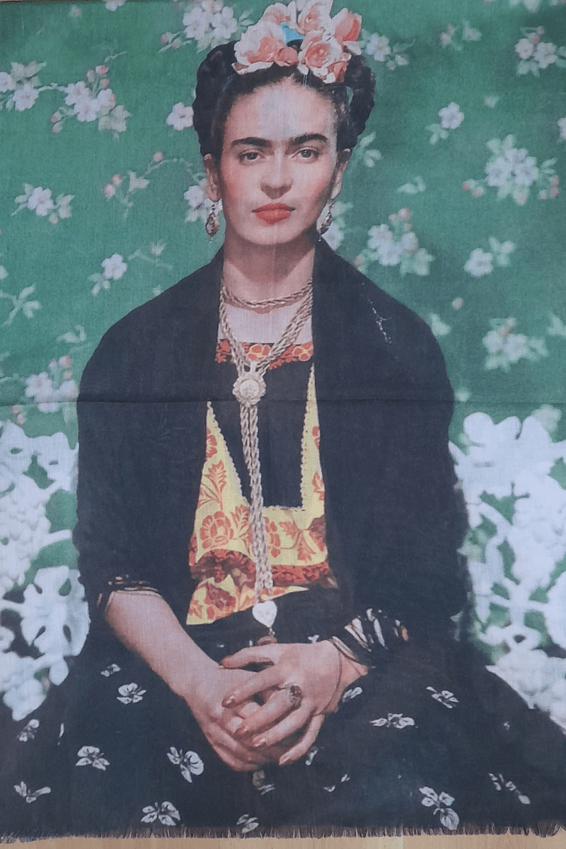 Frida Kahlo 100% Cotton Scarf Flowers.