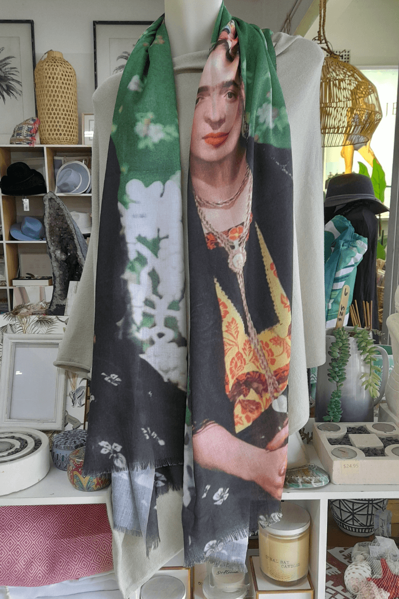 Frida Kahlo 100% Cotton Scarf Flowers.