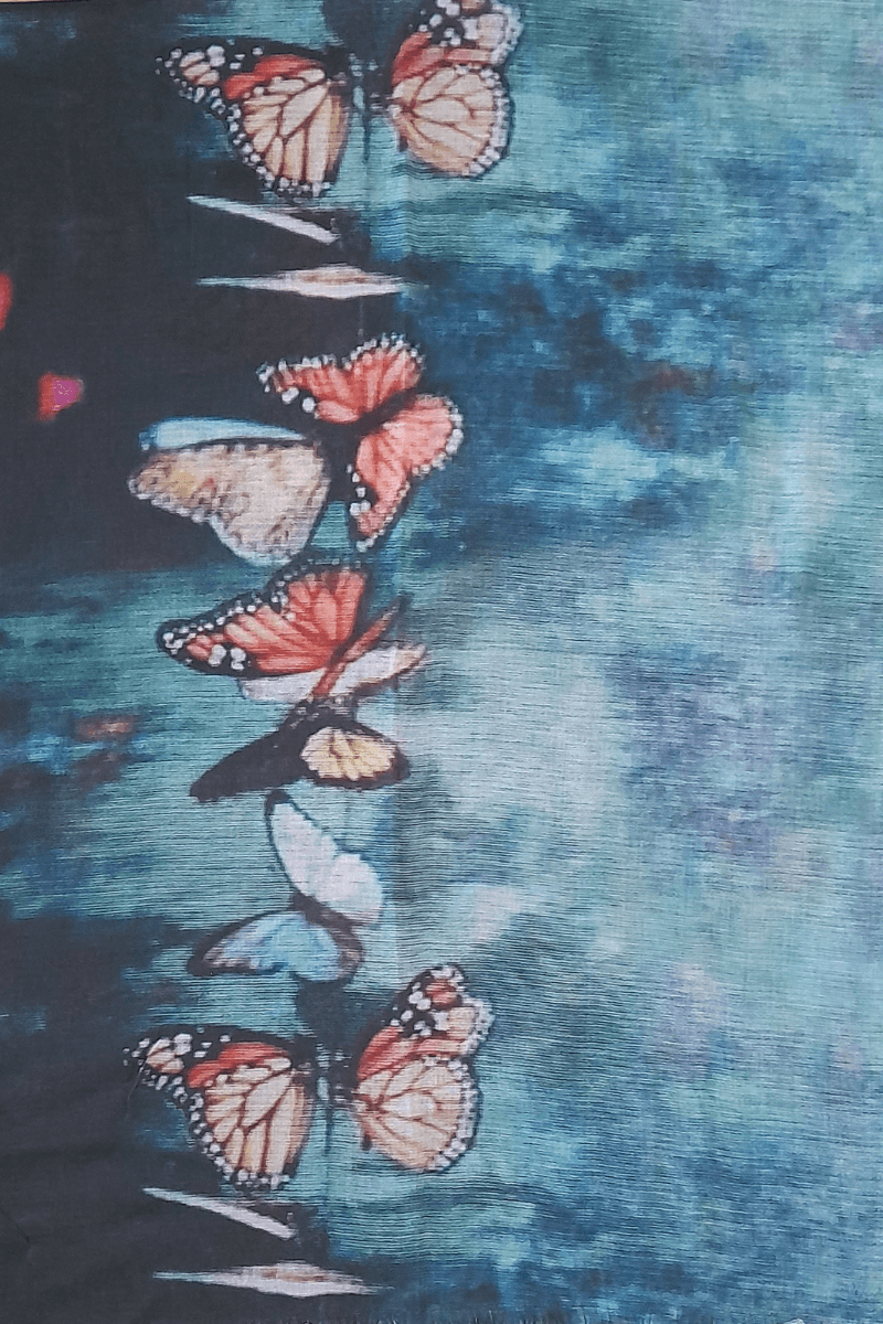 Zura Frida Kahlo 100% Cotton Scarf - Butterflies.