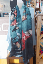 Zura Frida Kahlo 100% Cotton Scarf - Butterflies.