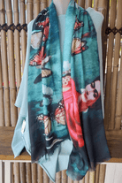 Zura Frida Kahlo 100% Cotton Scarf - Butterflies.