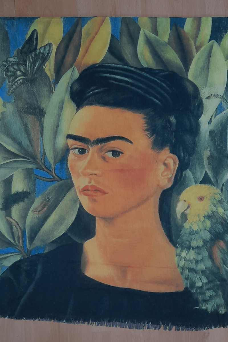 Zura Frida Kahlo 100% Cotton Scarf - Tropical Parrot.