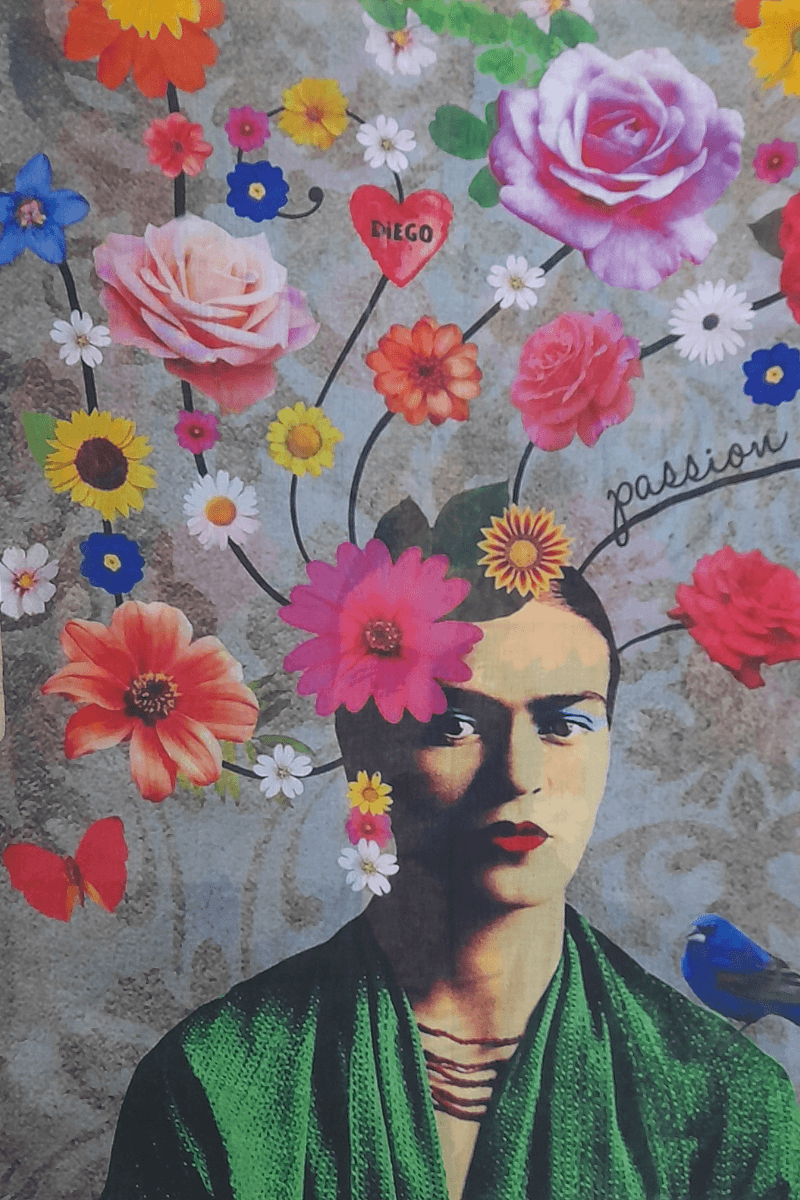 Zura Frida Kahlo Passion 100% Cotton Scarf.