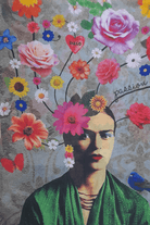 Zura Frida Kahlo Passion 100% Cotton Scarf.