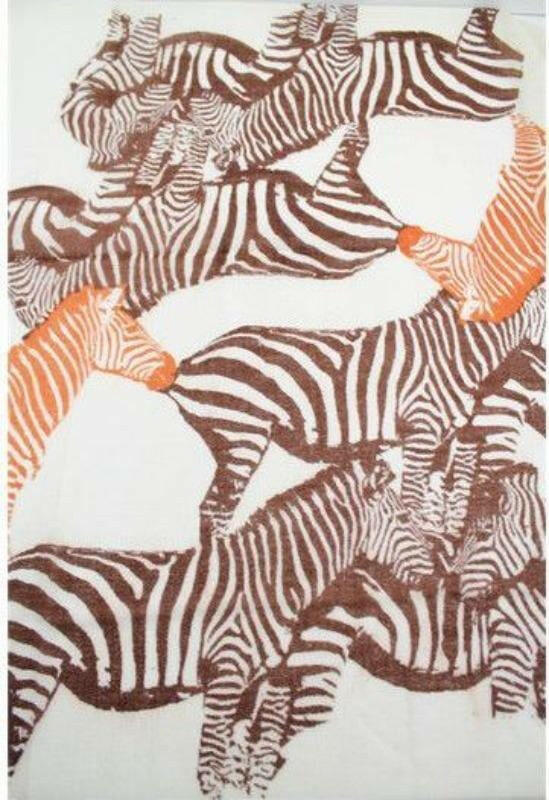 Zura Sheer Wool Zebra Scarf 100% Wool.