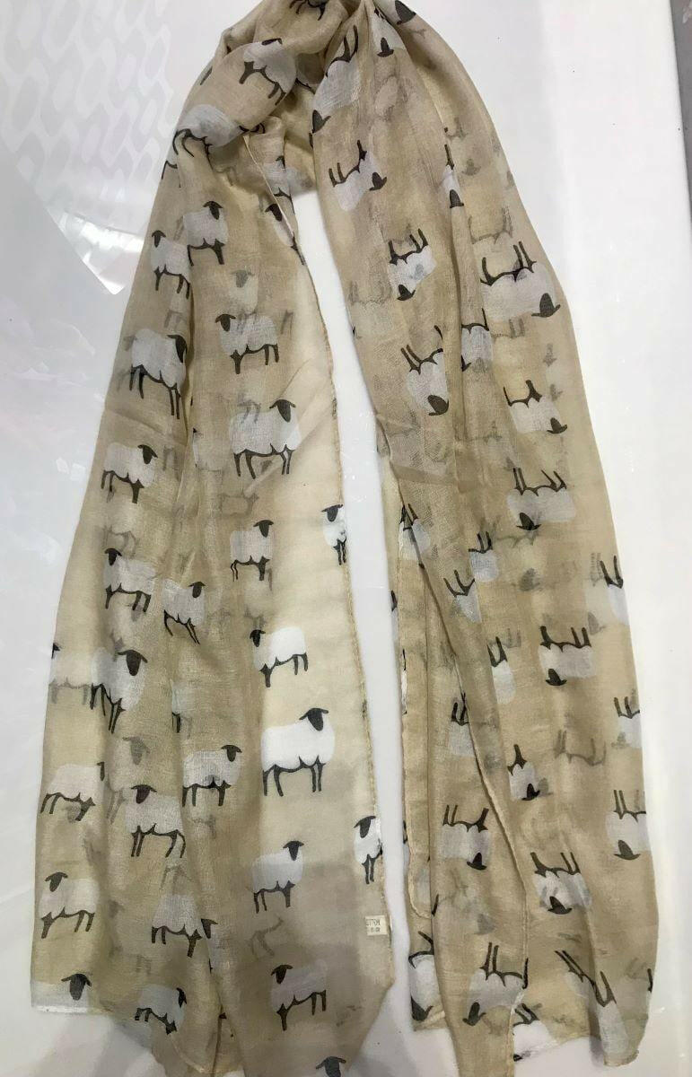 Zura Sheer Woolly Sheep Scarf 100% Cotton GMA591.